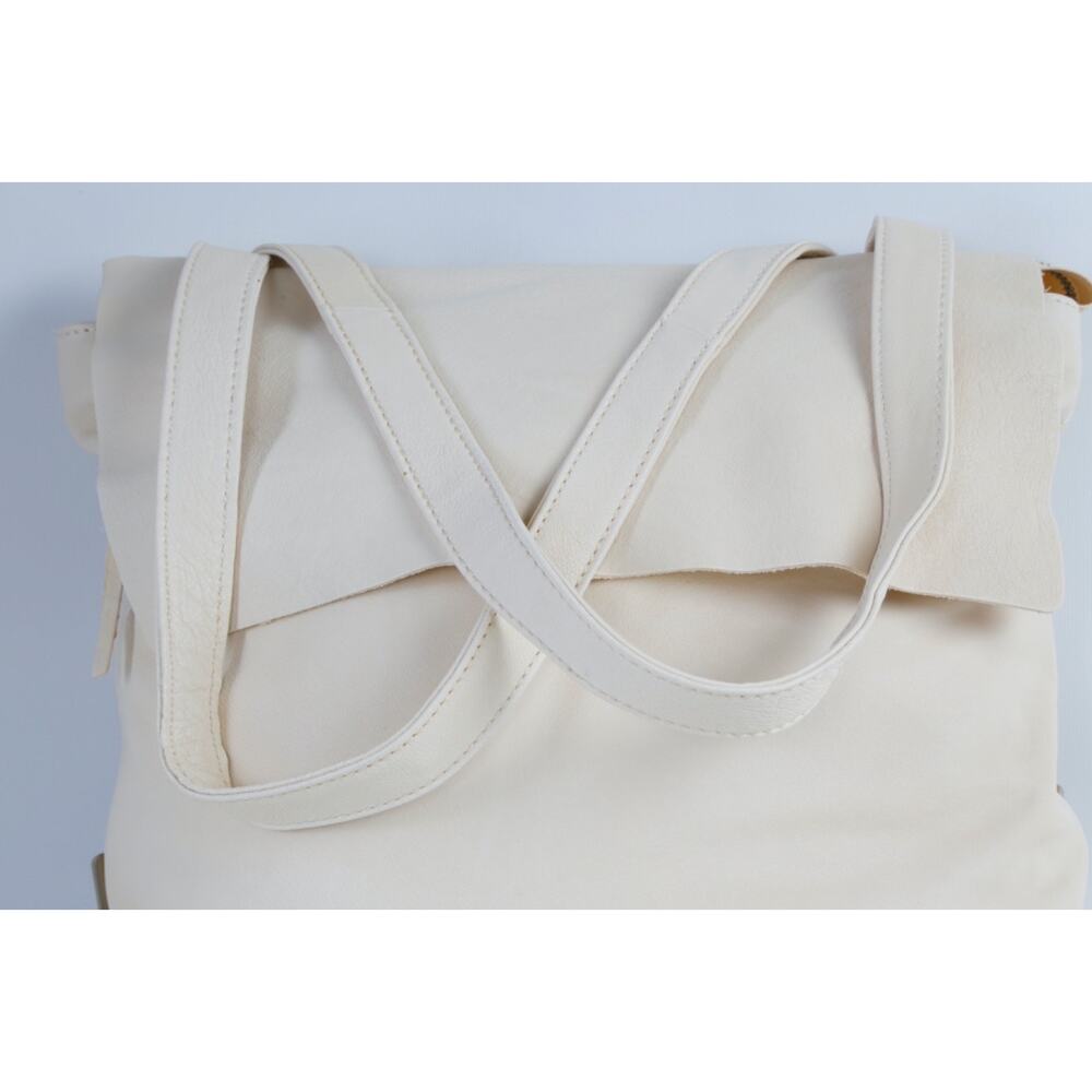 Hobo International Cream Leather Shoulder Bag Large Slouchy Tote Pocket Backpack - Picture 8 of 16